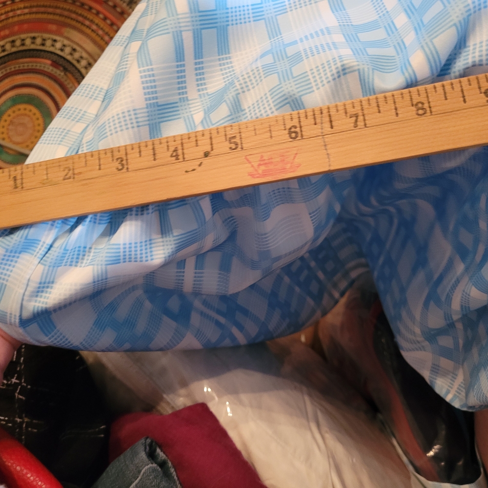 BloomChic Blue and White Plaid Midi Dress - Picture 11 of 14